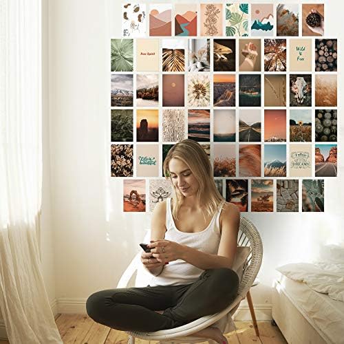 Amazoncom Wall Collage Kit Boho Wall Decor 50 Prints 4x6 Inch Set Perfect Photo Collage Kit For Wall Aesthetic Aesthetic Room Decor For Teen Girls Photo Collage