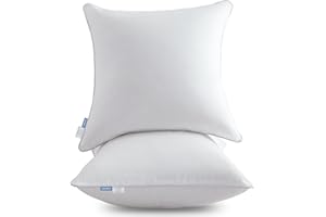 Leeden 18 x 18 Pillow Inserts (Set of 2) - Throw Pillow Inserts with 100% Cotton Cover - 18 Inch Square Interior Sofa Pillow 
