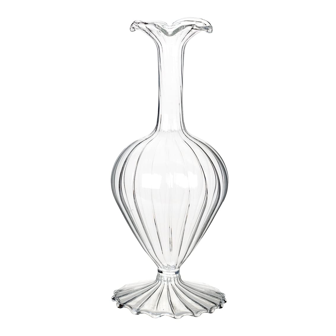Clear Glass Bud Vase for Flowers Height 19cm| Tapered Neck for Home Décor,Windowsill, Gift for Her or Him, Wedding Centrepieces for Table Decorations, Made By Talking Tables — image 1