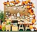 Fall Party Balloon Garland & Arch Kit-100pcs Orange Brown Green Yellow Color Latex Balloons, 16 Feets Arch Balloon Strip for Autumn Party Fall Party Baby Shower Birthday Thanksgiving Decoration