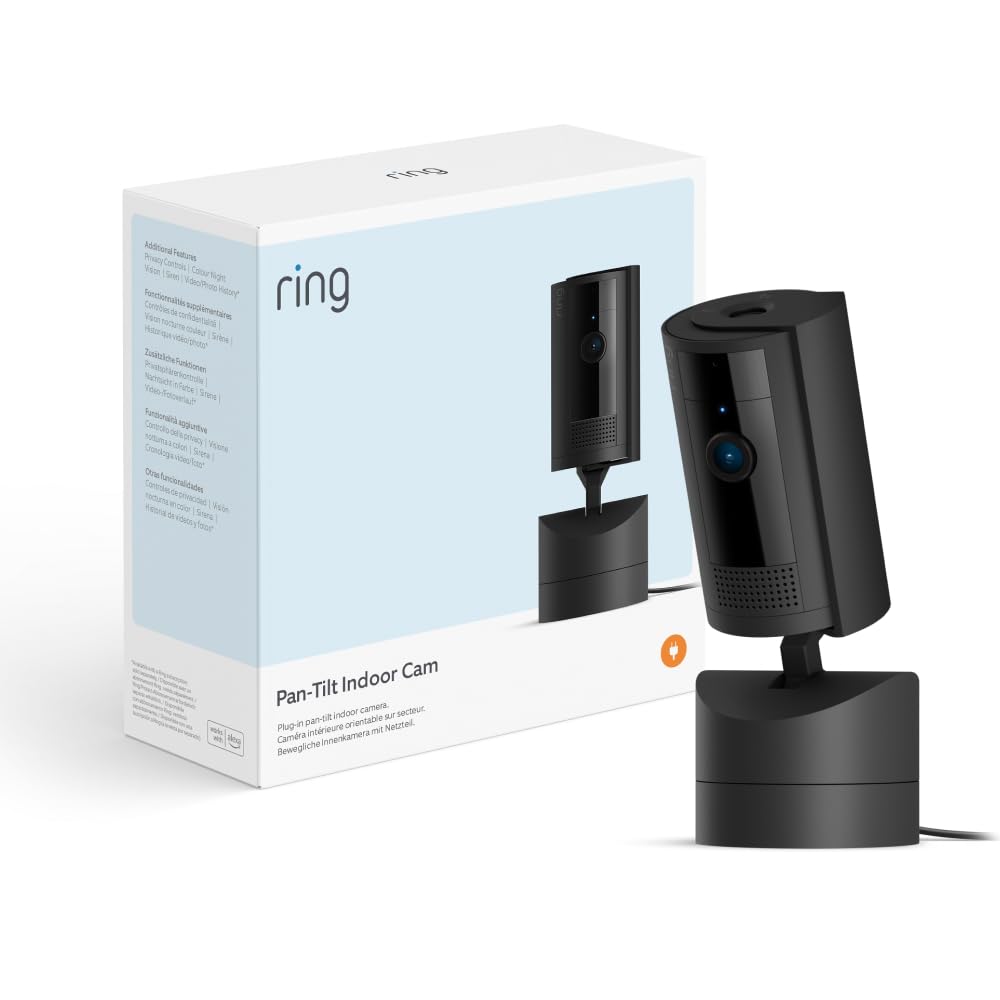 Ring Pan-Tilt Indoor Camera | Plug-In Pet Security Camera | 360° pan & 169° tilt coverage, Manual Privacy Cover, HD video, Two-Way Talk, Wi-Fi | 30-day free trial of Ring Subscription Plan