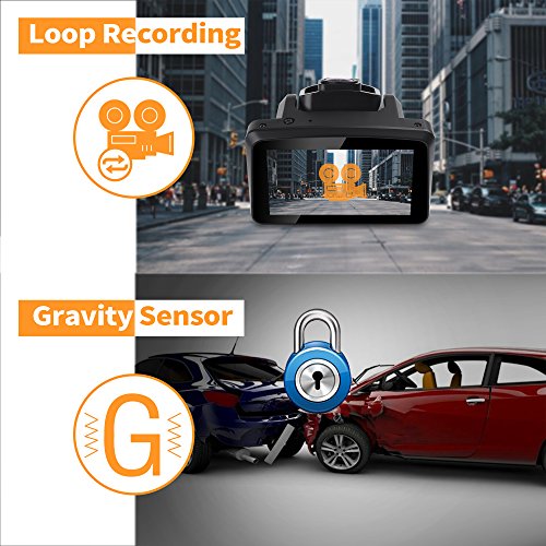 OnLyee Dash Cam, Driving Video Camera Recorder,Dashboard Vehicle Car DVR, Full HD 1080P with 3” LCD Display, 170° Wide Angle Lens, Auto ON/Off, External Memory, G-Sensor,Parking Mode, Loop Recording - Thumbnail 5