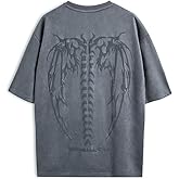 EMMIOL Oversized Graphic Tshirts for Men Y2k Vintage Tees Streetwear Baggy Cotton Shirts Casual Tops 2025 Grey 3XL