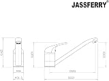 JASSFERRY Single Top Lever Kitchen Mixer Tap Chrome 360° Swivel view 2