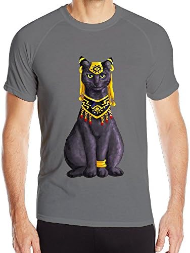 KaneDush Men's Bastet Cat Goddess Short Sleeve Moisture Wicking Sports Shirts Breathable Athletic Training Running Tee Shirt