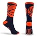 ChalkTalkSPORTS Basketball Performance Crew Socks - Mid-Calf Socks - Adult - Navy and Neon Orange