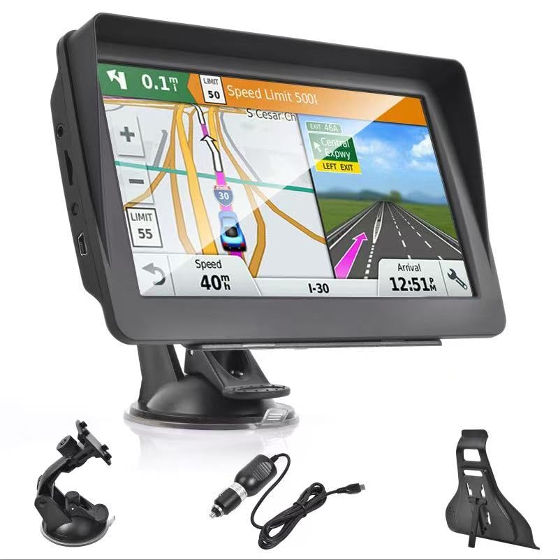 Photo 1 of Car GPS Navigation System 9-inch HD Touchscreen Voice Turn-by-Turn Guidance Speed Limit Alerts Red Light Warning Truck/Car Universal GPS Navigation Preloaded North American Maps