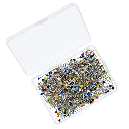 500 Pieces Sewing Pins 38mm Glass Ball Head Pins Straight Quilting Pins for Dressmaker Jewelry Decoration with Box