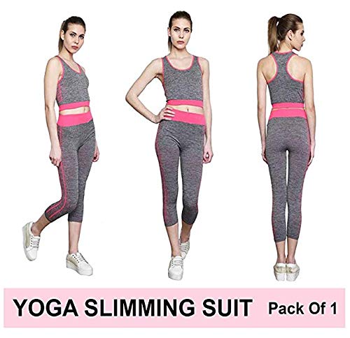 Buy Misaki Stretchable Women S Girl S Fitness Workout Clothing Gym Sports Running Slim Leggings Bra Yoga Suit Tracksuit Free Size Pink Online At Low Prices In India Amazon In