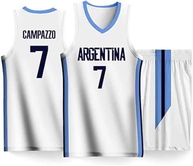 Men S World Cup Republica Argentina Basketball Team 7 Facundo Campazzo White Casual Sports T Shirt Short Sleeve Shorts Vest L Amazon Co Uk Sports Outdoors