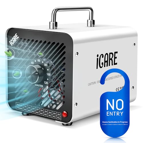 Household Ozone Generator 30000mg/h, Professional Ozone Machine for 300㎡ | Ozone Generator Air Purifier with Timer, Portable O3 Ozone Device for Garages, Home, Car White