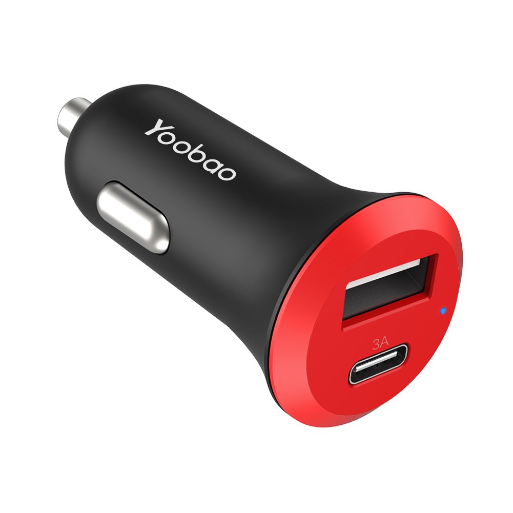 Yoobao USB C Car Charger Plug USBC Car Charger Dual Port 5V