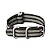 Ritche 2pc 20mm Watch Band with 1.5mm Thickness Quality Nylon Nato Strap and Heavy Duty Brushed Buckle (Black/Black,grey)