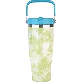 Zukro 40 OZ Tumbler With Top Carry Handle, Triple-Wall Vacuum Insulated Tumbler With Flip Straw Keep Drinks Cold 24 Hours for Gym, Outdoors, Fit in Cupholder, Leakproof Stainless Steel Water Bottle