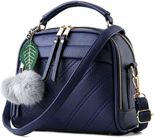 YouNuo Women's Fashion PU Leather Square Top-handle Handbag Small Crossbody Shoulder Bag with Cute Tassel