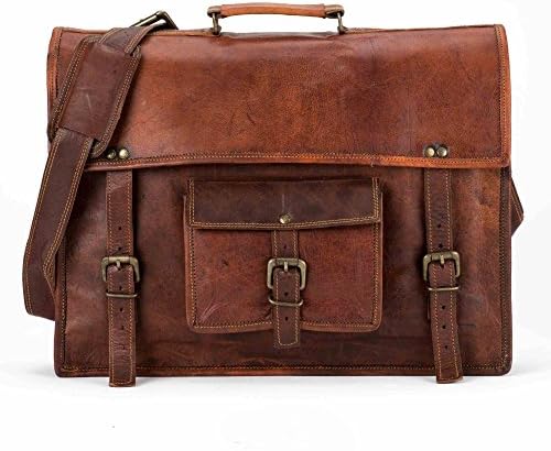 Handmade leather messenger laptop bag 17 Inches