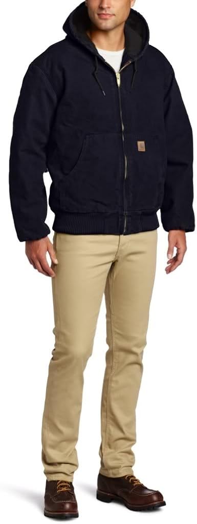 Carhartt Men's J130 Sandstone Duck Active Jacket - Quilted Flannel Lined - XXX-Large - Midnight at  Men’s Clothing store: Work Utility Outerwear