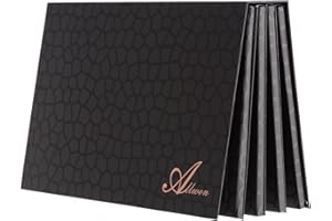 Allwon 4-Layer Book Shaped Magnetic Palette Large Empty Makeup Palette Storage Box for Eyeshadow Lipstick Blush Powder (Black)