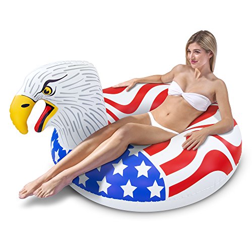 GoFloats American Eagle Party Tube Inflatable Raft, Float In Style (for Adults and Kids)