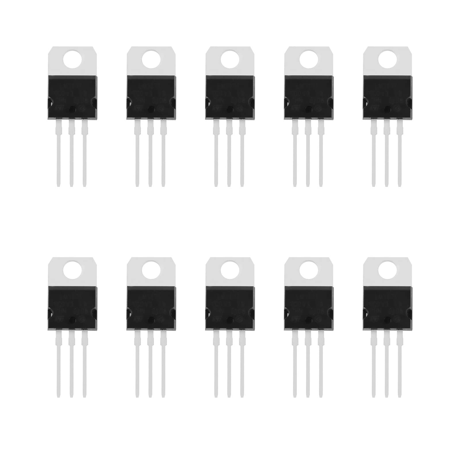 eMagTech 10pcs LM317 LM317T 3-Terminal Adjustable Voltage Regulators 1.2-37V 1.5A TO-220 Package for Electronic DIY Project Applications
