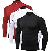 2/3 Pack Men's Compression Shirts Long Sleeve Workout Shirts Mock Turtleneck Athletic Base Layer Active Undershirts Tops