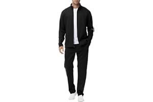 BGOWATU Men's Tracksuits set Full Zip Sweatsuits Athletic Casual Sports Running 2 Piece Outfits with Zipper Pockets