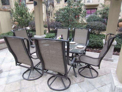 Pebble Lane Living7pc Grand Regent Swivel Rocking Sling Patio Dining Furniture Set