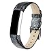 Vancle Fitbit Alta (HR) Band / Fitbit Alta HR 2017 Leather Wristband Adjustable Replacement Accessories Strap with Buckle for Fit bit Alta (Magic Silver)