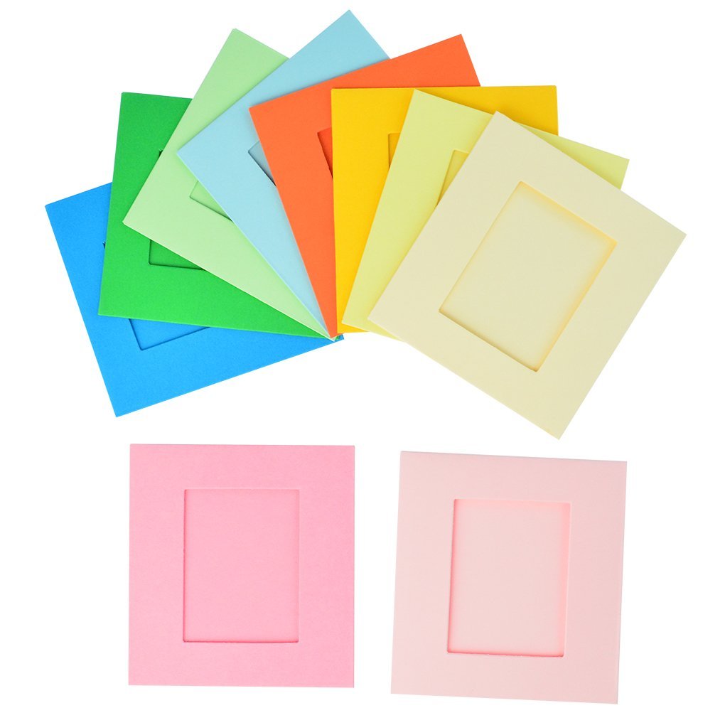 5 in 1 Giant Colorful Bundle Kit Accessories for Fujifilm Instax Mini 9/8 Camera Assorted Accessory Pack of 120 Sticker Frames with 10 Plastic Desk Frames 20 Hanging Frames