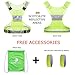 Reflective Vest for Running Cycling Dog Walking Motorcycle, High Visibility Bike Reflector Vest, 3M Scotchlite Reflective Running Gear Vest, Reflective Safety Vest with Pockets and 2 Reflective Bands
