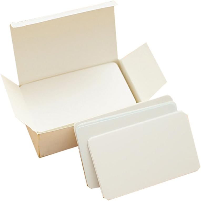100Pcs Brosuper Memory Word Cards Graffiti DIY Blank Fillet Small Card Memo Pad Notepads Memorandum Note pads Blank Word Cards in White