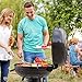 TACKLIFE Charcoal Grill, BBQ Grill, 22.5 inch Diameter Double-Layer Grid Portable Grill, Reinforced 1.25 inch Thickened Steel Support Frame, with One-Touch Clean System(Ash Catcher) and Storage Shelf