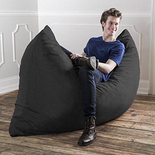 Jaxx Pillow Saxx 5.5-Foot - Huge Bean Bag Floor Pillow and Lounger, Black - Thumbnail 4