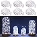 6 Pack Fairy Lights 7 Feet 20 LED Firefly Lights Battery Operated String Lights Silver Coated Copper Wire Starry Moon Lights for DIY Wedding Bedroom Indoor Party Decoration (Pure White) primary