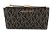 Michael Kors Jet Set Travel double Zip Wristlet (Brown/Acorn)