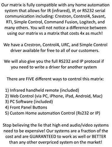 8x16 8x8 HDR 18GBPS HDbaseT 4K Matrix SWITCHER 16x16 with 8 Receivers HDMI 2.0a 2.0 CAT6 CAT5e HDMI HDCP2.2 Routing SPDIF Audio CONTROL4 Savant Home Automation - Thumbnail 5