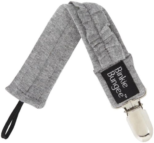 Z. Daisy Eco Binkie Bungee Pacifier Clip - Gray Vera Ruffle