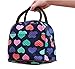 Wowlife Cute Love Heart Lunch Bag Tote Bag Lunch Organizer Lunch Holder Lunch Container Reusable Lunch Bags (Black)