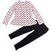 Jastore® Baby Girl Cute 2pcs Set Children Clothes Suit Top and Pants Fall Clothes (5T, Pink Dot)