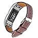 bayite Leather Bands Compatible Fitbit Charge 2, Replacement Accessories Straps Women Men, Chocolate Brown