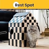 Conlun Cardboard Cat House with Scratching Board Medium 33Lx32Wx50H cm view 4