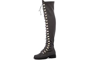 GLOBALWIN Women's Over The Knee Thigh High Tall Boots for Women Long Boots with Side Zipper