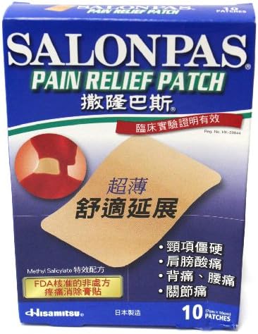 Salonpas Ultra Thin Pain Relief Patch Pack of 10 Made in Japan