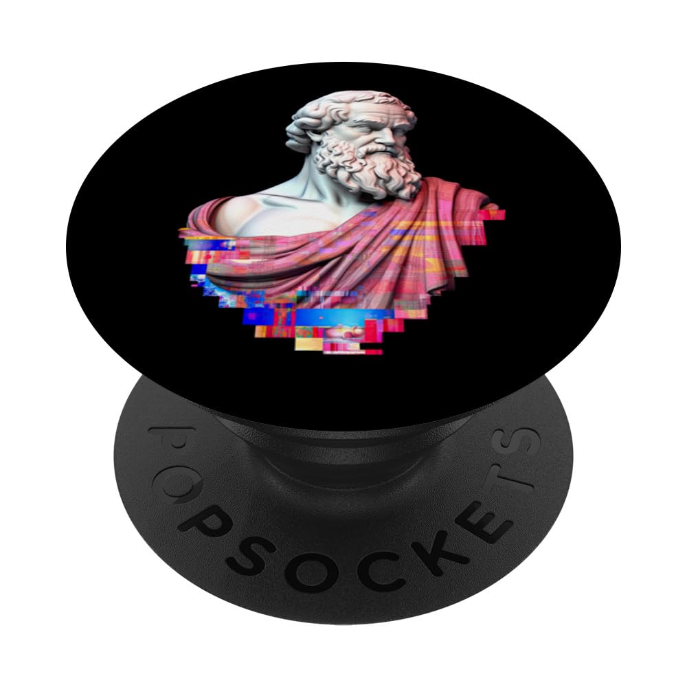 Socrates Icon Roman Bust Modern Stoic Mindset PopSockets Swappable PopGrip