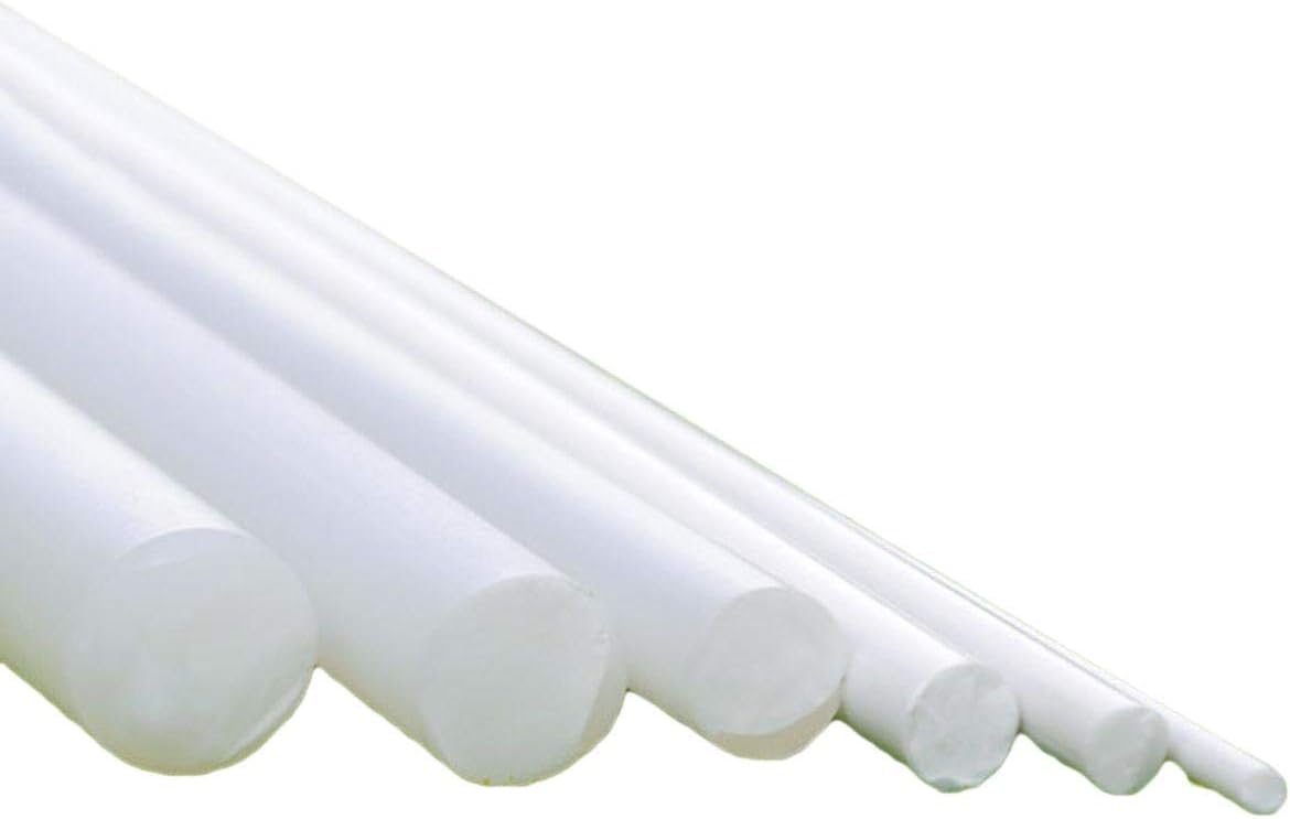 10pcs ABS Styrene Plastic Round Bar Rod Dia 0.5mm Length 9.8" 250mm White