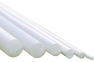 CGjiogujio 10pcs ABS Styrene Plastic Round Bar Rod Dia 2mm Length 9.8" 250mm White