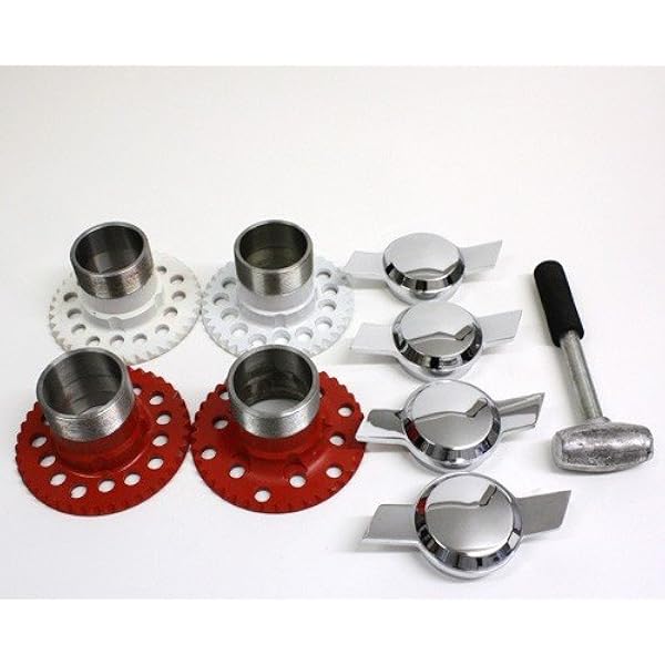 4 wire wheel 6 Lug adapters 2 Bar cutout Spinners knock offs chrome