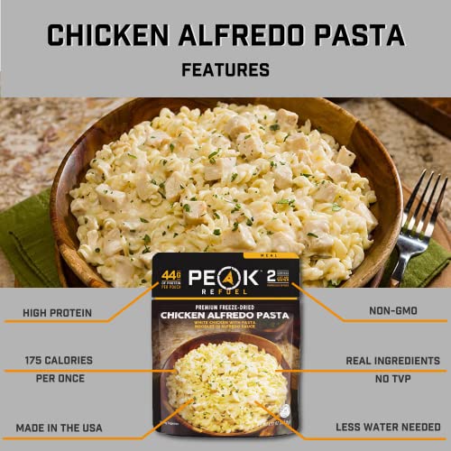 Peak Refuel Chicken Alfredo Pasta Premium Freeze Dried Camping Food Backpacking & Hiking MRE