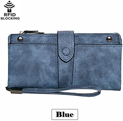 Women’s RIFD Blocking Leather Multi Card Holder Wallet Clutch with Wrist Strap