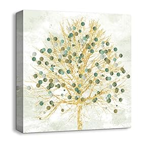 Canvas Wall Art Beautiful Painting Trees Artwork for Home Prints Framed - 12x12 inches